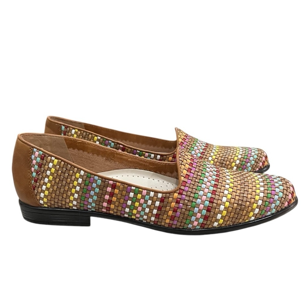Trotters 8.5 N Liz Multicolored Rainbow Woven Slip On Loafers Flats